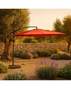 Johan quadratischer LED-Offset-Sonnenschirm, Terrakotta, 300 x 300 x 245 cm
