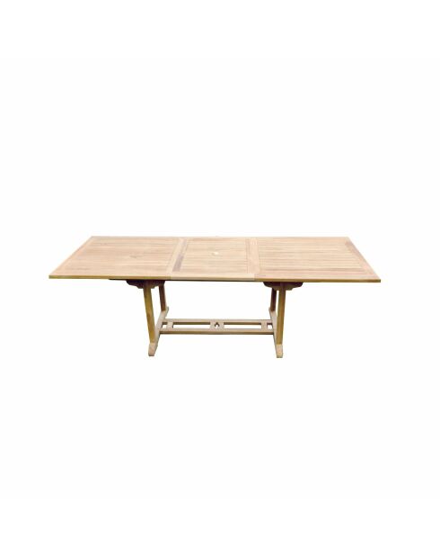 Lireno rechthoekige tuintafel in ruw teakhout 10 zitplaatsen bruin - 240x90x75 cm