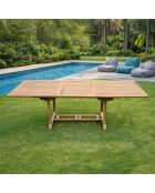 Lireno rechteckiger Gartentisch aus rohem Teakholz 10 Sitze braun - 240x90x75 cm