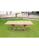 Lireno rechteckiger Gartentisch aus rohem Teakholz 10 Sitze braun - 240x90x75 cm