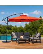 Parasol déporté rond Brindisi terracotta - 295x295x220 cm
