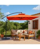 Parasol déporté rond Brindisi terracotta - 295x295x220 cm
