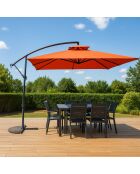 Parasol déporté rond Brindisi terracotta - 295x295x220 cm