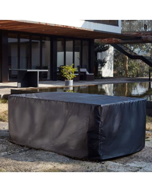 Housse de salon de jardin en résine 10 places Eldoro noire - 166x110x73 cm