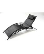 Lot de 2 transats ajustables avec pieds en acier Winora noir - 168x64x87 cm