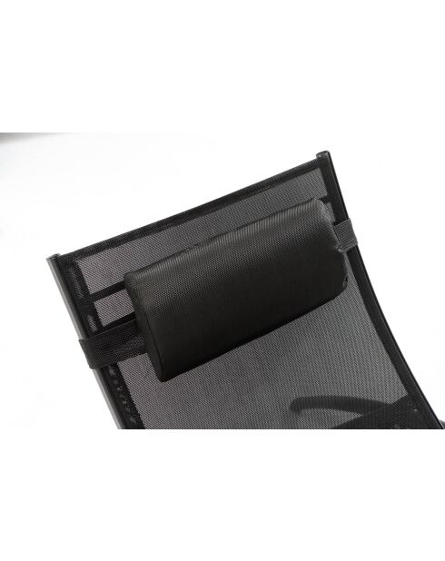 Lot de 2 transats ajustables avec pieds en acier Winora noir - 168x64x87 cm