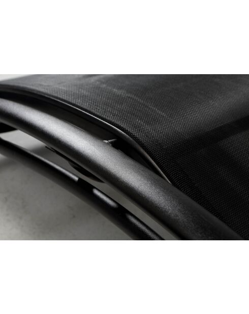 Lot de 2 transats ajustables avec pieds en acier Winora noir - 168x64x87 cm