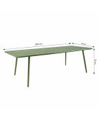 Table de jardin 10/12 places Falcou verte - 234x96x72 cm