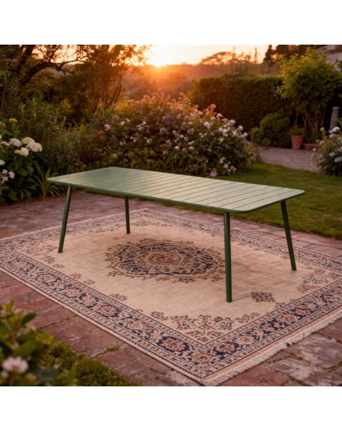 Table de jardin 10/12 places Falcou verte - 234x96x72 cm