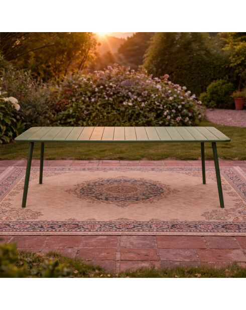 Table de jardin 10/12 places Falcou verte - 234x96x72 cm