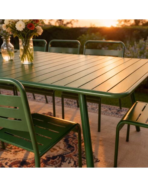 Table de jardin 10/12 places Falcou verte - 234x96x72 cm