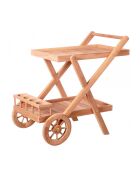 Carrello Coralia in teak marrone con ruote - 85x56x84 cm