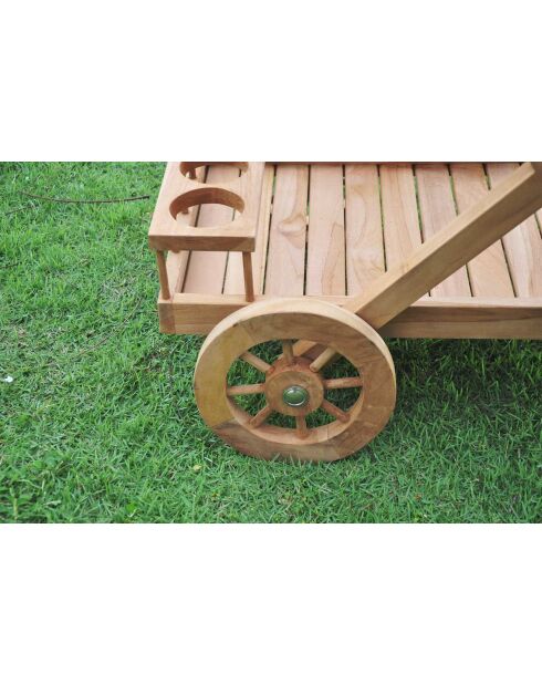 Carrello Coralia in teak marrone con ruote - 85x56x84 cm