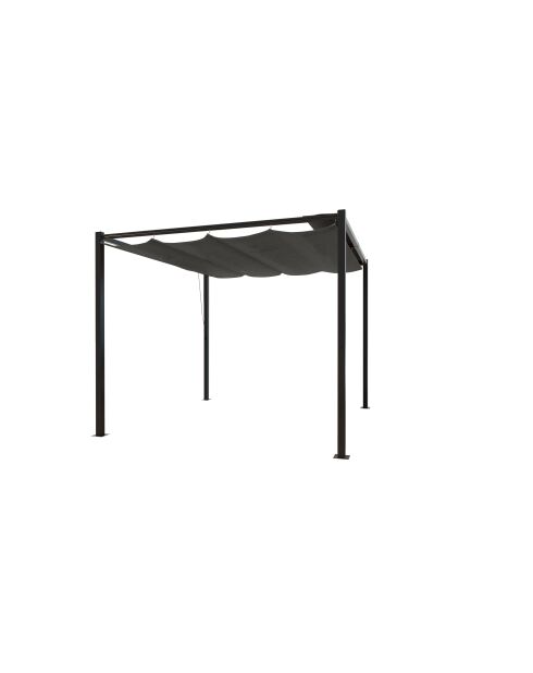 Pergola autoportante en acier avec toile Island grise - 300x300x224 cm
