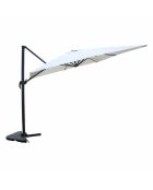 Koriva ecru Um 360° drehbarer rechteckiger Offset-Sonnenschirm - 300x400x280 cm