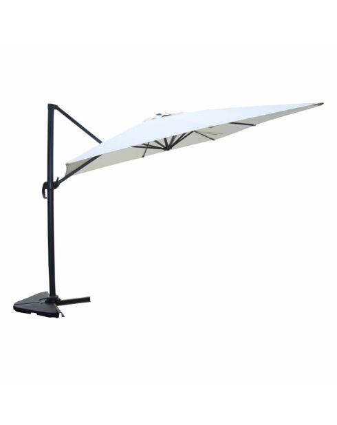 Koriva ecru Um 360° drehbarer rechteckiger Offset-Sonnenschirm - 300x400x280 cm