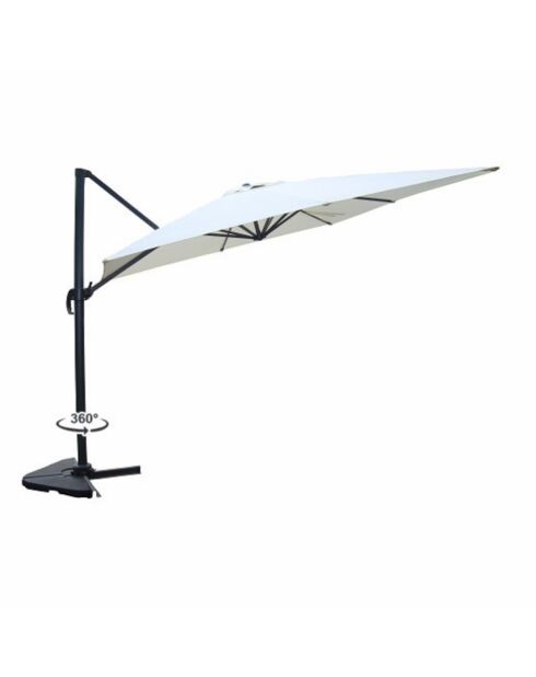 Koriva ecru Um 360° drehbarer rechteckiger Offset-Sonnenschirm - 300x400x280 cm