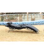 Transat empilable et ajustable en aluminium Ceylan noir - 66x179x30 cm