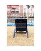 Transat empilable et ajustable en aluminium Ceylan noir - 66x179x30 cm