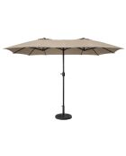 Rechteckiger Doppelsonnenschirm Luvina, 270 x 460 x 240 cm, taupe