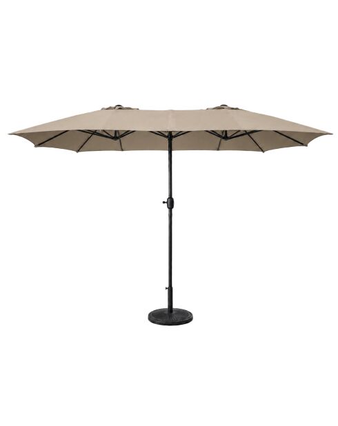 Rechteckiger Doppelsonnenschirm Luvina, 270 x 460 x 240 cm, taupe