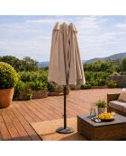 Rechteckiger Doppelsonnenschirm Luvina, 270 x 460 x 240 cm, taupe