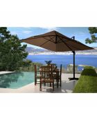 Ombrellone quadrato orientabile a 360° marrone Ivarin - 300x300x260 cm