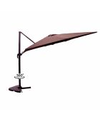 Ombrellone quadrato orientabile a 360° marrone Ivarin - 300x300x260 cm
