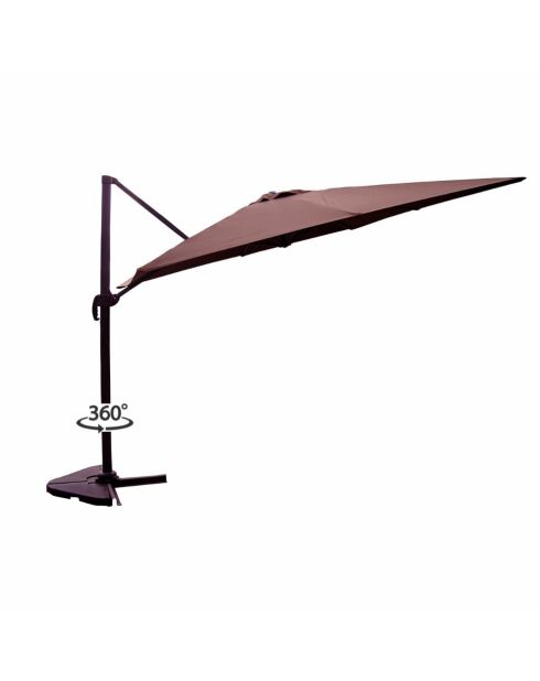 Ombrellone quadrato orientabile a 360° marrone Ivarin - 300x300x260 cm