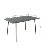 Falcou Gartentisch 4 bis 6 Sitze dunkelgrau - 120x70x72 cm