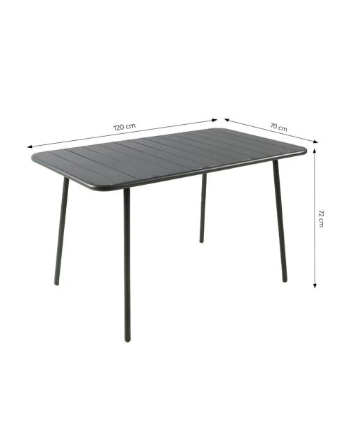 Falcou Gartentisch 4 bis 6 Sitze dunkelgrau - 120x70x72 cm