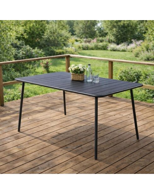 Falcou Gartentisch 4 bis 6 Sitze dunkelgrau - 120x70x72 cm