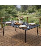Falcou Gartentisch 4 bis 6 Sitze dunkelgrau - 120x70x72 cm