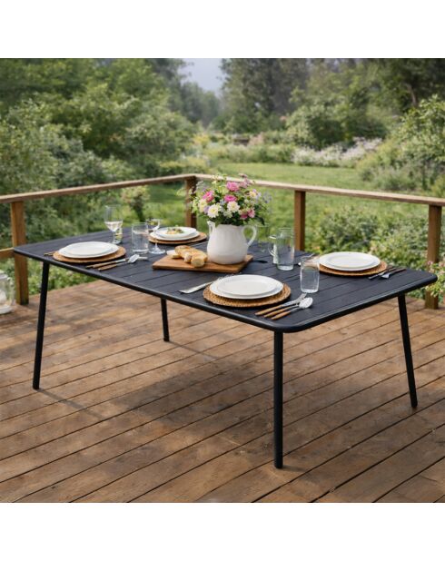 Falcou Gartentisch 4 bis 6 Sitze dunkelgrau - 120x70x72 cm