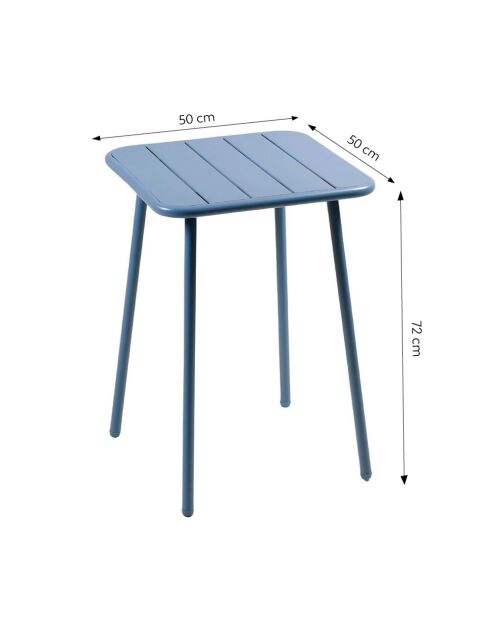 Falcou vierkante 2-zits blauwe tafel - 50x50 cm