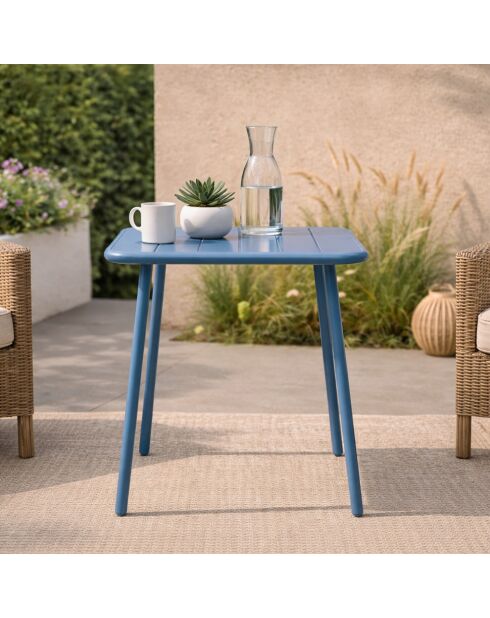 Falcou vierkante 2-zits blauwe tafel - 50x50 cm