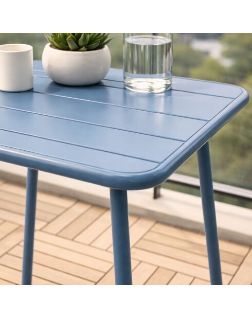 Falcou vierkante 2-zits blauwe tafel - 50x50 cm