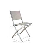 Ensemble de jardin avec table et lot de 4 chaises pliantes Velino gris - 5 pièces