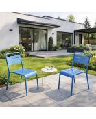 Set von 2 stapelbaren Gartenstühlen Falcou blau - 43x59x79 cm