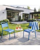 Set von 2 stapelbaren Gartenstühlen Falcou blau - 43x59x79 cm