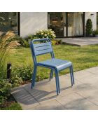 Set von 2 stapelbaren Gartenstühlen Falcou blau - 43x59x79 cm