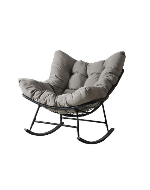 Sedia a dondolo Juan per interni ed esterni grigia - 90x107x85 cm
