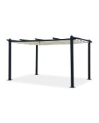 Pergola autoportante 3x4 m avec toile rétractable Rilova beige - 405x298x227 cm