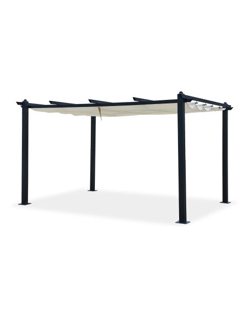 Pergola autoportante 3x4 m avec toile rétractable Rilova beige - 405x298x227 cm
