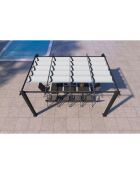 Pergola autoportante 3x4 m avec toile rétractable Rilova beige - 405x298x227 cm