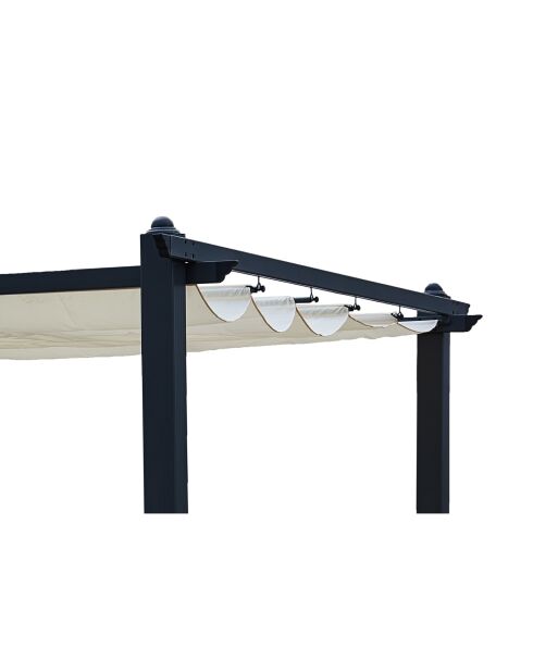 Pergola autoportante 3x4 m avec toile rétractable Rilova beige - 405x298x227 cm