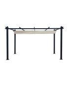 Pergola autoportante 3x4 m avec toile rétractable Rilova beige - 405x298x227 cm
