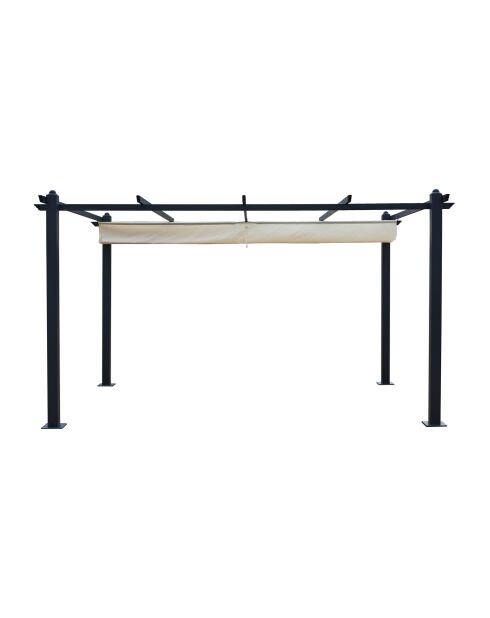 Pergola autoportante 3x4 m avec toile rétractable Rilova beige - 405x298x227 cm