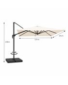 Ceret ecru rechteckiger, versetzter drehbarer Aluminium-Sonnenschirm - 300x400x258 cm