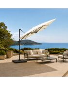 Ceret ecru rechteckiger, versetzter drehbarer Aluminium-Sonnenschirm - 300x400x258 cm